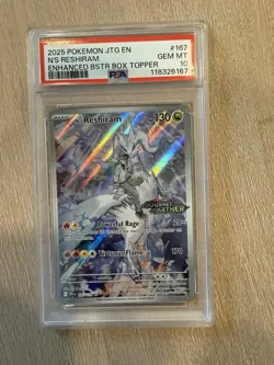 Pokemon TCG N's Reshiram Stamped Illustration Rare Promo Card 167/159 PSA10 - Image 1