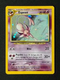 Pokemon Cards Espeon 1/75 Holo Neo Discovery Holo Rare NM - Image 1