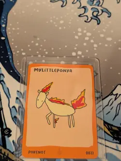 Pokenot 151 MyLittlePonya Card #0077 Ponyta Dysfunctional Passholder Pokemon NM - Image 2