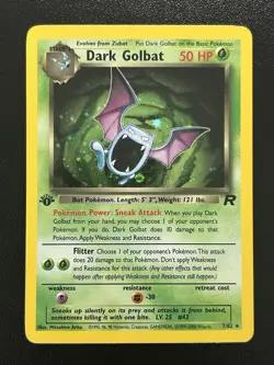 DARK GOLBAT Pokemon Card - WOTC - 1st Edition - Team Rocket - 7/82 - HOLO NM (C) - Image 1