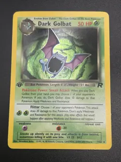 DARK GOLBAT Pokemon Card - WOTC - 1st Edition - Team Rocket - 7/82 - HOLO NM (C) - Image 3