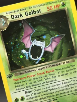 DARK GOLBAT Pokemon Card - WOTC - 1st Edition - Team Rocket - 7/82 - HOLO NM (C) - Image 5
