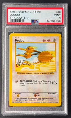 PSA 9 Doduo 48/102 - 1999 Base Set Shadowless Pokemon Card - Image 1