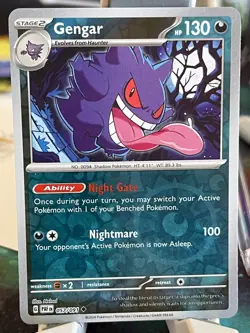 POKEMON GENGAR 057/091 UNCOMMON REVERSE HOLOFOIL PALDEAN FATES NM CARD - Image 1