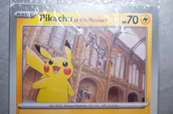 NEW PIKACHU AT THE MUSEUM NATURAL HISTORY MUSEUM OVERSIZE CARD - LOCATED IN USA - Image 1