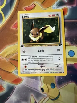 1st Edition Eevee 55/82 Team Rocket Set Rare Vintage Pokemon Card - Image 1