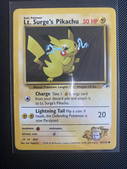 1999 Lt. Surge’s Pikachu Rare Gym Set Pokemon Card Near Mint 81/132 - Image 1