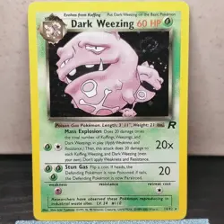 Pokemon TCG Dark Weezing Team Rocket with Swirl 14/82 Wizards Vintage Card 2000 - Image 1
