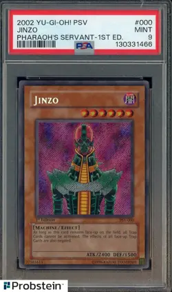 2002 Yu-Gi-Oh! PSV Pharaoh's Servant 1st Ed #000 Jinzo PSA 9 MINT - Image 1