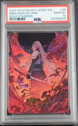2025 MTG EN FINAL FANTASY ART SER GOLD STAMPED #35 NIBELHEIM AFLAME PSA 10 - Image 1