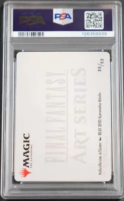 2025 MTG EN FINAL FANTASY ART SER GOLD STAMPED #35 NIBELHEIM AFLAME PSA 10 - Image 2