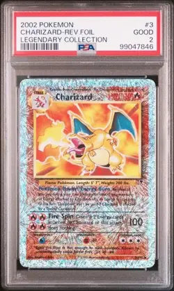 Pokemon Charizard Legendary Coll. Reverse Holo Rare #3 PSA 2 - Image 1