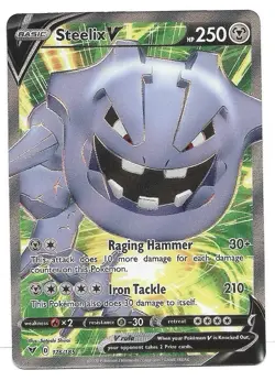 Steelix V (Full Art) 176/185 Swsh04: Vivid Voltage Holo Pokemon Ultra Rare - NM - Image 1