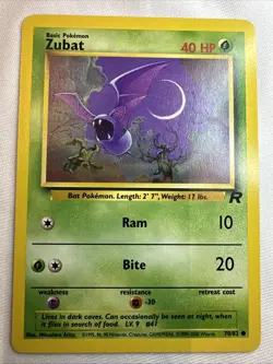 Pokemon TCG - Team Rocket Unlimited 70/82 Zubat Common - NM - Image 1