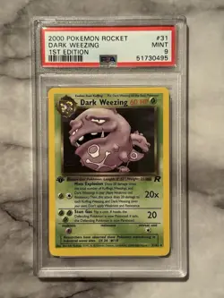 PSA 9 MINT Dark Weezing 31 Team Rocket 1st Edition Pokemon Card - Image 1