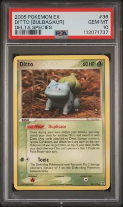 2005 POKEMON EX DELTA SPECIES #36 DITTO [BULBASAUR] PSA 10 - Image 1