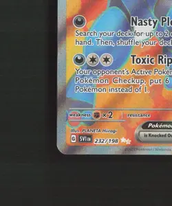 Toxicroak ex 232/198 Scarlet & Violet Full Art Ultra Rare Holo Pokemon Card LP - Image 5