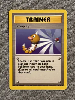 Pokemon TCG Scoop Up Trainer Base Set, Unlimited Rare Card 78/102 LP Condition - Image 1