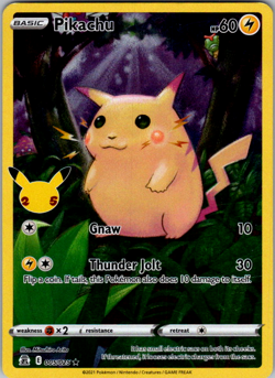Pikachu - 005/025 - Pokemon Celebrations Sword & Shield Full Art Rare Card NM - Image 1