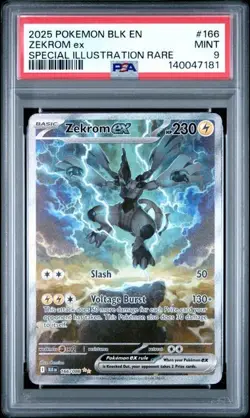 Pokemon PSA 9 Black Bolt Zekrom ex SIR #166 - Image 1