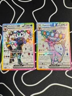 Pokemon TCG - Umbreon ex 176 & Espeon ex 175 Prismatic Evolutions Ultra Rare NM - Image 1
