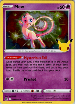 ❤‍🔥 Mew 011/025 Celebrations Holo Pokemon TCG ✨ - Image 1