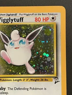 Pokemon TCG Wigglytuff Base Set 2 Holo Unlimited Rare with SWIRL Card 19/130 - Image 2