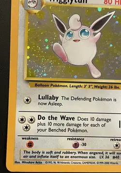 Pokemon TCG Wigglytuff Base Set 2 Holo Unlimited Rare with SWIRL Card 19/130 - Image 3