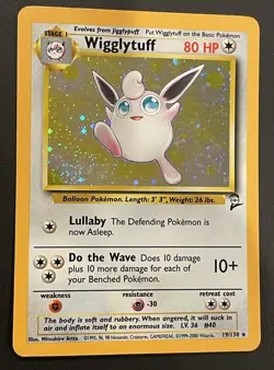 Pokemon TCG Wigglytuff Base Set 2 Holo Unlimited Rare with SWIRL Card 19/130 - Image 5
