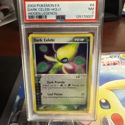 Pokemon EX 2004 Hidden Legends Dark Celebi Holo Card 4/101 PSA 7 - Image 1