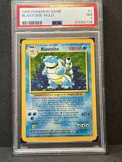 Blastoise Holo #2/102 1999 Pokemon Game Base Set RARE NM PSA 7 - Image 3