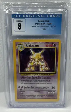 Pokemon Alakazam - 1999 Base Set CGC graded nm mint 8 - Image 1