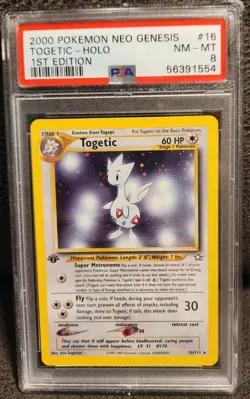 Vintage Pokemon Togetic 16/111 [2000] Neo Genesis 1st Edition Holo - PSA 8 NM-MT - Image 1