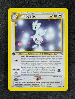 2000 Pokemon TOGETIC #16/111 Neo Genesis 1st Edition Holo Rare English - Image 1