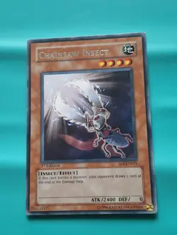 Yugioh - Chainsaw Insect Rare 1st Edition SOI-EN021 MP - Image 1