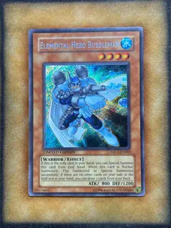 Yugioh Elemental Hero Bubbleman EHC1-EN003 Secret Rare Limited Edition MP - Image 1