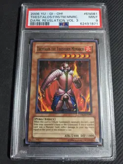 Yugioh Thestalos the Firestorm Monarch DR3-EN081 Super Rare PSA 9 Mint! - Image 1