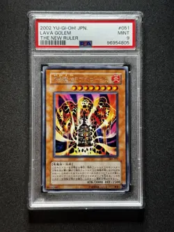 PSA 9 Yugioh Lava Golem #301-051 The New Ruler Secret Rare Japanese - Image 1