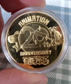 RARE One Piece Anime Portgas D. Ace Gold Plate Berry Coin In Case USA SELLER - Image 3