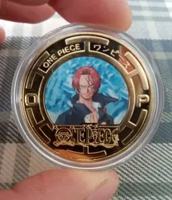 RARE One Piece Anime Shanks Gold Plate Berry Coin In Case USA SELLER - Image 1