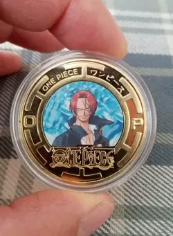 RARE One Piece Anime Shanks Gold Plate Berry Coin In Case USA SELLER - Image 2