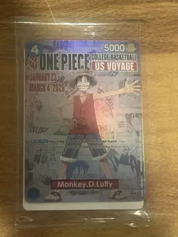 Bandai One Piece CCG Monkey D. Luffy US Voyage Promo Foil Card P-055 - Image 1