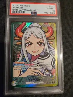 YAMATO OP06-022 PSA 10 ALT ART LEADER ONE PIECE WINGS OF THE CAPTAIN ENGLISH - Image 1