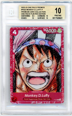 BGS 10 One Piece P-022 P Monkey.D.Luffy - FILM RED edition - Pristine Pop 30 - Image 1
