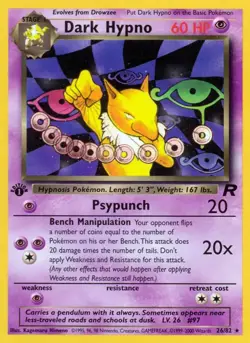 Dark Hypno - 26/82 - Pokemon Team Rocket 1st Edition Rare Card WOTC NM - Image 1