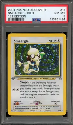 Pokemon Smeargle Neo Discovery 1st Edition Holo Rare #11 PSA 8 - Image 1