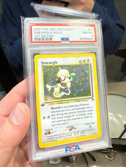 Pokemon Neo Discovery Smeargle 1st Edition Holo Rare #11 PSA 8 - Image 1