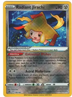 Radiant Jirachi 120/195 Silver Tempest Holo Rare Pokemon Card Pokemon TCG - Image 1