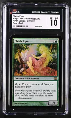 ELVISH PIPER 9th Edition Foil Rare CGC 10 Gem Mint MTG [Nostalgium] - Image 1