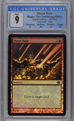 STONE RAIN 8th Edition Foil C CGC 9 Q++ MTG [Nostalgium] - Image 1